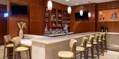 Hotel bar at Hilton Garden Inn New York/West 35th Street.