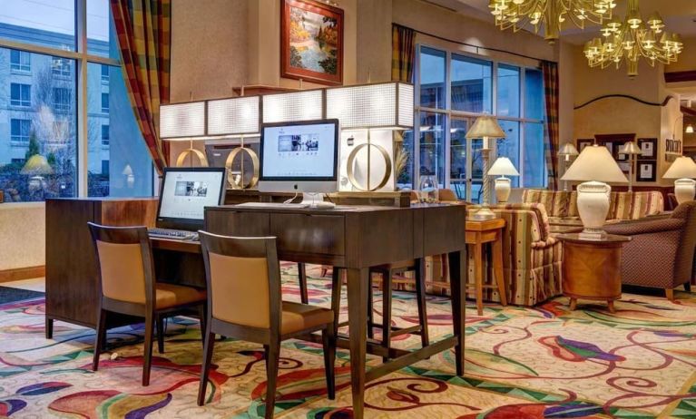 Business center available at Hilton Seattle Airport & Conference Center.