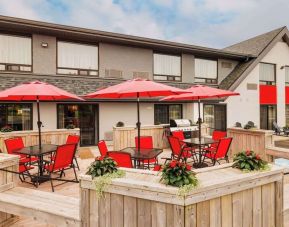 Outdoor lounge area at Comfort Inn Charlottetown.