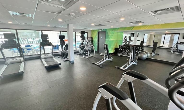 Fully equipped fitness center at Holiday Inn Toronto Airport East.