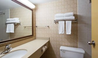 Guest bathroom with shower at Best Western North Bay.