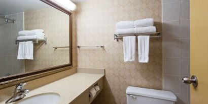 Guest bathroom with shower at Best Western North Bay.