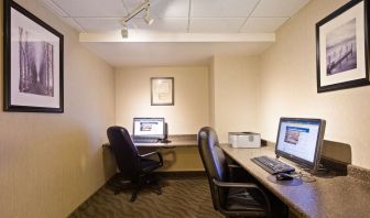 Business center with computers, printer and ergonomic chair at Best Western North Bay.