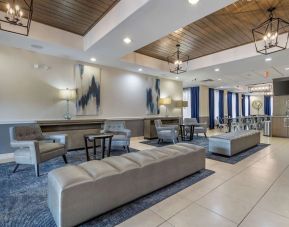 Lobby and coworking lounge at Best Western Sugar Land Inn.