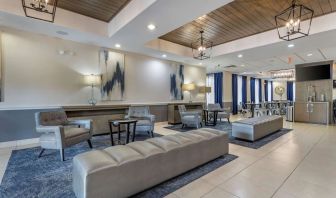 Lobby and coworking lounge at Best Western Sugar Land Inn.