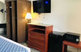 Day use room amenities include microwave and mini fridge at Summit Inn Near Houston Medical Center-NRG Park.