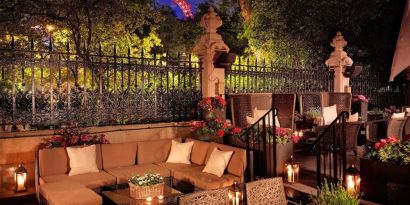 Hotel terrace at The Royal Horseguards Hotel.