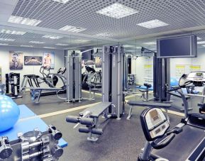 Fully equipped fitness center at Mercure Hotel London Paddington.