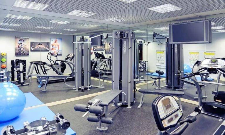 Fully equipped fitness center at Mercure Hotel London Paddington.