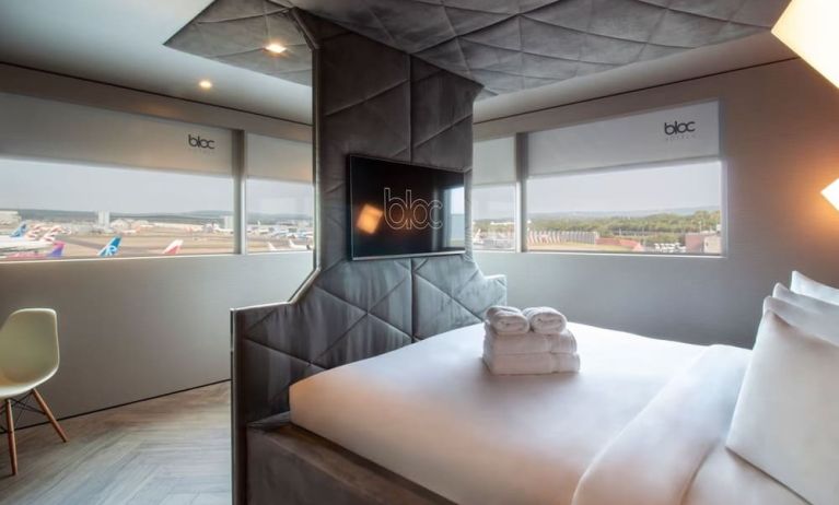 Bright and spacious day use superior room with view to the airport at Bloc Hotel.