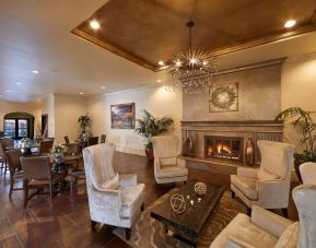 Lobby and coworking lounge at The Scottsdale Plaza Resort.