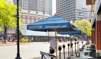 Alfresco dining perfect for coworking at The Bostonian Boston, A Millennium Hotel.