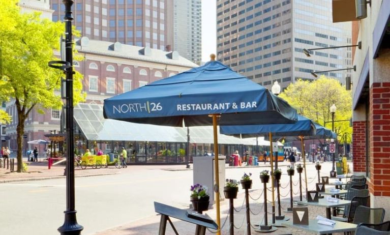 Alfresco dining perfect for coworking at The Bostonian Boston, A Millennium Hotel.