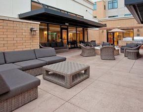 Veranda near hotel bar at Residence Inn By Marriott Portland Airport At Cascade Station.