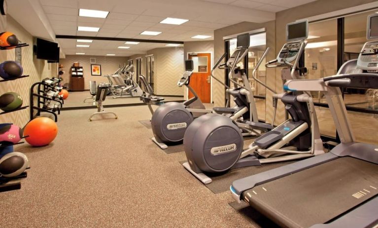 Fitness center available at Residence Inn By Marriott Portland Airport At Cascade Station.