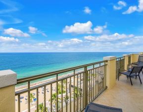 Room balcony with ocean view at The Atlantic Hotel & Spa.