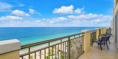 Room balcony with ocean view at The Atlantic Hotel & Spa.