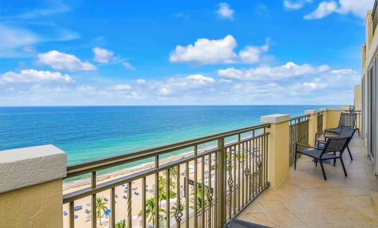 Room balcony with ocean view at The Atlantic Hotel & Spa.