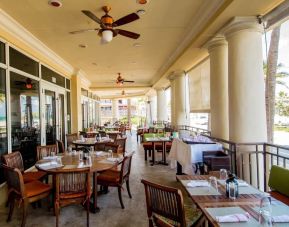 Alfresco dining perfect for coworking at The Atlantic Hotel & Spa.