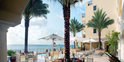 Pool loungers available at The Atlantic Hotel & Spa.