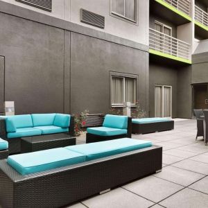 Outdoor furniture available at Radisson Akron/Fairlawn.