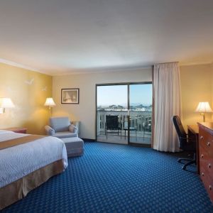 Spacious day use room with balcony at The Marina Inn On San Francisco Bay.