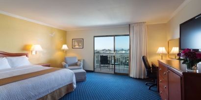 Spacious day use room with balcony at The Marina Inn On San Francisco Bay.