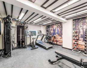 Fully equipped fitness center at Mercure Hotel London Hyde Park.