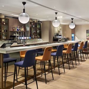 Hotel bar at Hyatt Place London Heathrow Airport.