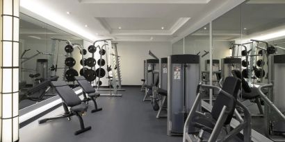 Fully equipped fitness center at NYX Hotel London Holborn By Leonardo.