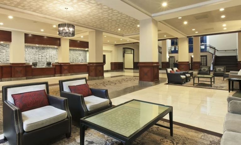 Lobby and coworking lounge at Capital Hilton.