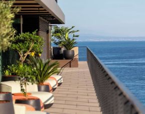 Outdoor terrace and sea views at Keight Hotel Opatija.