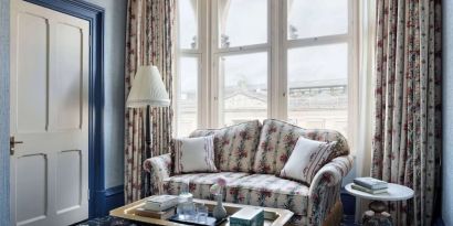 Lounge seating at The Randolph Hotel Oxford.