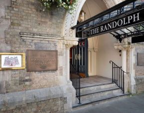 Hotel entrance at The Randolph Hotel Oxford.