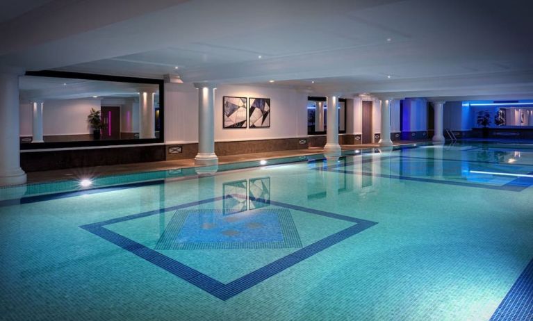 Indoor heated pool at Leonardo Royal Hotel London City.