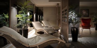 Spa with sauna at Leonardo Royal Hotel London City.