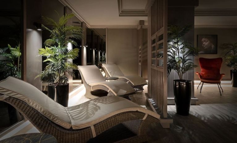 Spa with sauna at Leonardo Royal Hotel London City.