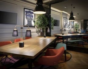 Lobby workspace at Leonardo Royal Hotel London City.