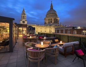 Rooftop terrace at Leonardo Royal St Paul's Hotel.