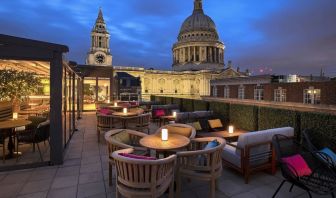 Rooftop terrace at Leonardo Royal St Paul's Hotel.