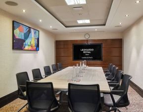 Professional meeting room with ergonomic chairs at Leonardo Royal St Paul's Hotel.