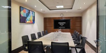 Professional meeting room with ergonomic chairs at Leonardo Royal St Paul's Hotel.