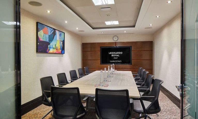 Professional meeting room with ergonomic chairs at Leonardo Royal St Paul's Hotel.