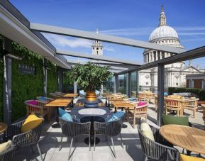 Rooftop terrace at Leonardo Royal St Paul's Hotel.