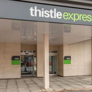 Hotel entrance at Thistle Express London, Luton.