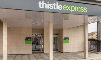 Hotel entrance at Thistle Express London, Luton.