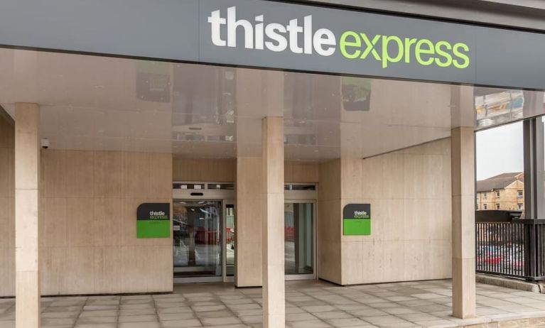 Hotel entrance at Thistle Express London, Luton.