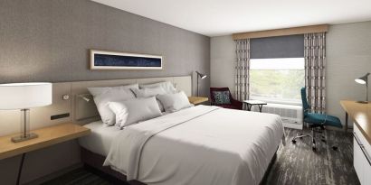 Day use room with natural light at Hilton Garden Inn Queens/JFK Airport.