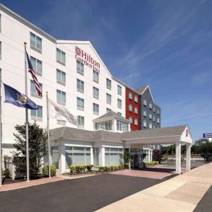 Hotel exterior at Hilton Garden Inn Queens/JFK Airport.