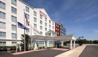 Hotel exterior at Hilton Garden Inn Queens/JFK Airport.